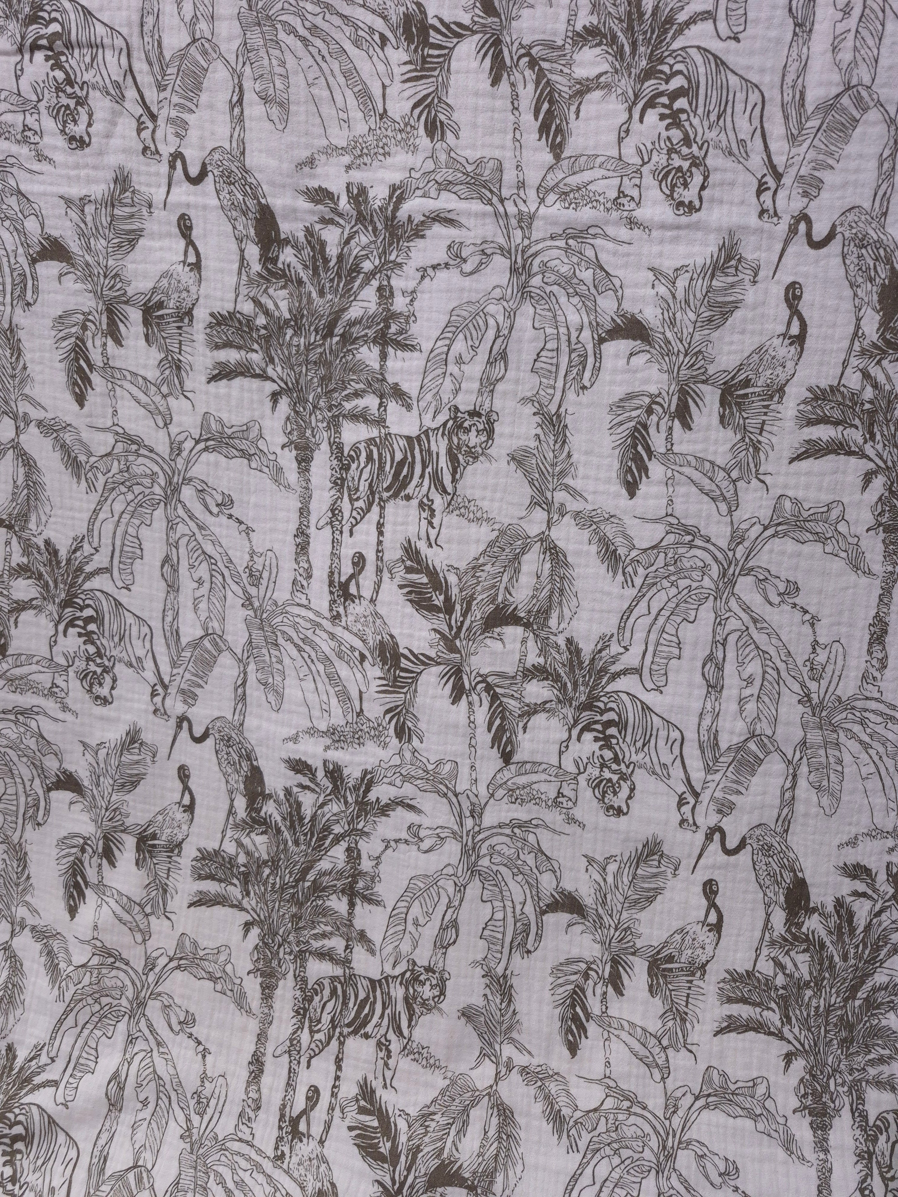 Musselin Gauze Dschungel Khaki