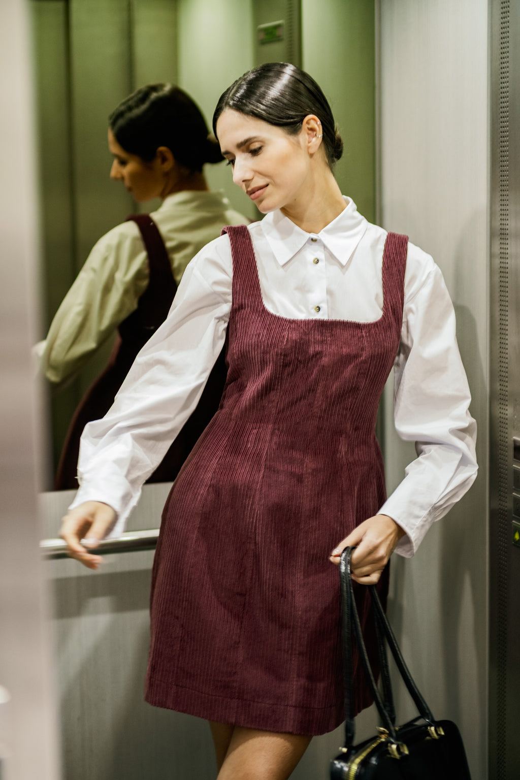 Baumwollcordstoff bordeaux 8w Fibre Mood 36