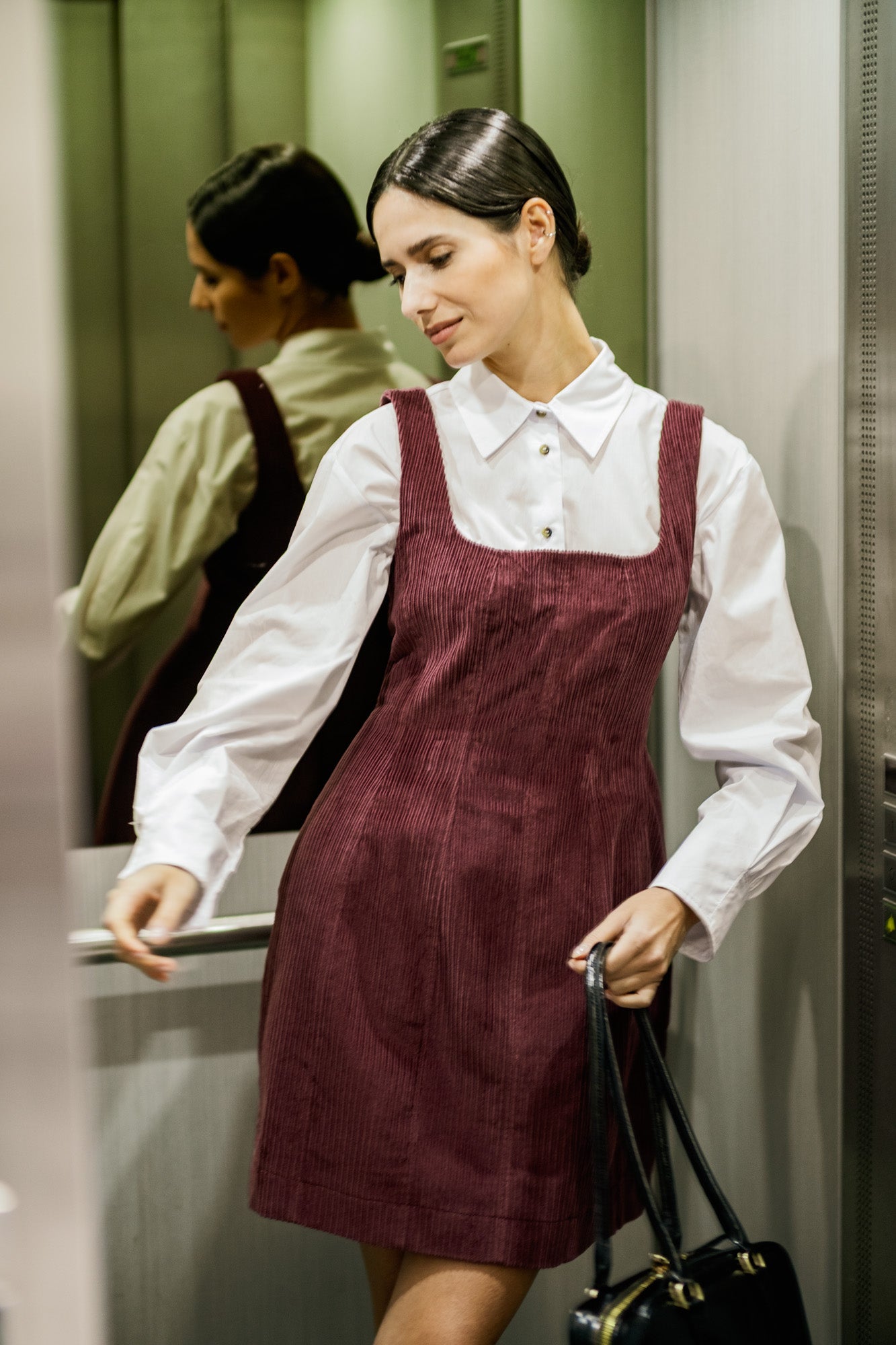 Baumwollcordstoff bordeaux 8w Fibre Mood 36