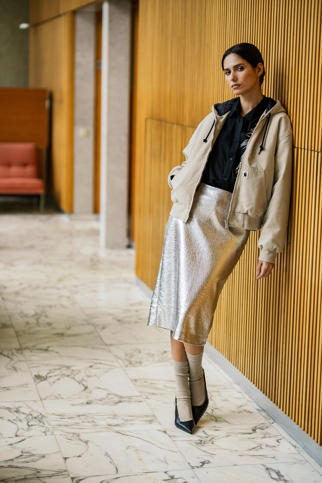 Folienstretch Silber Crashoptik Fibre Mood 36