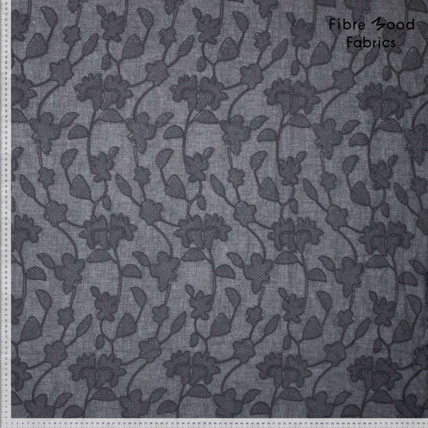 Bestickte Baumwolle schwarz Fibre Mood 36