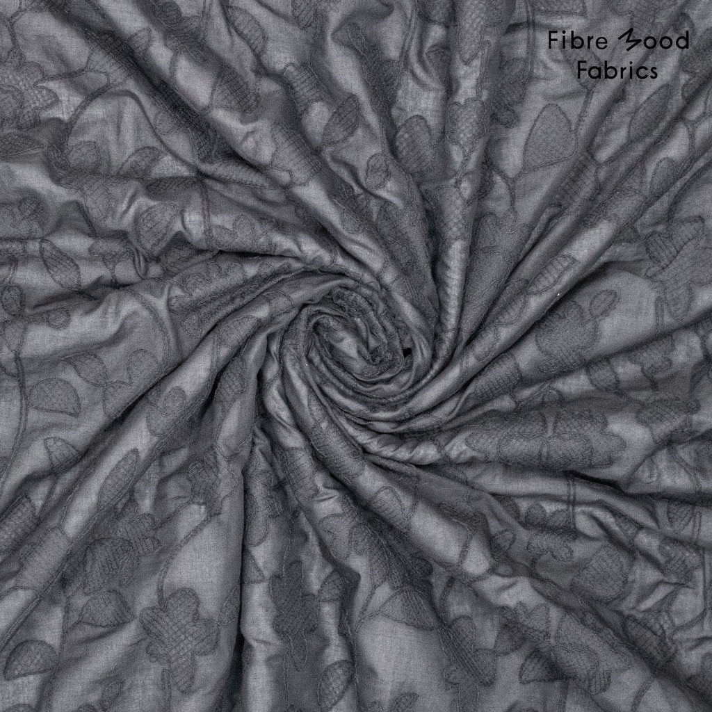 Bestickte Baumwolle schwarz Fibre Mood 36