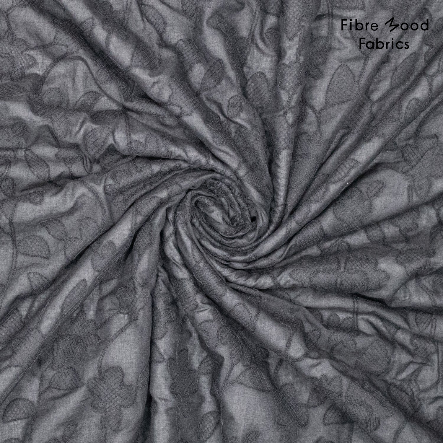 Bestickte Baumwolle schwarz Fibre Mood 36