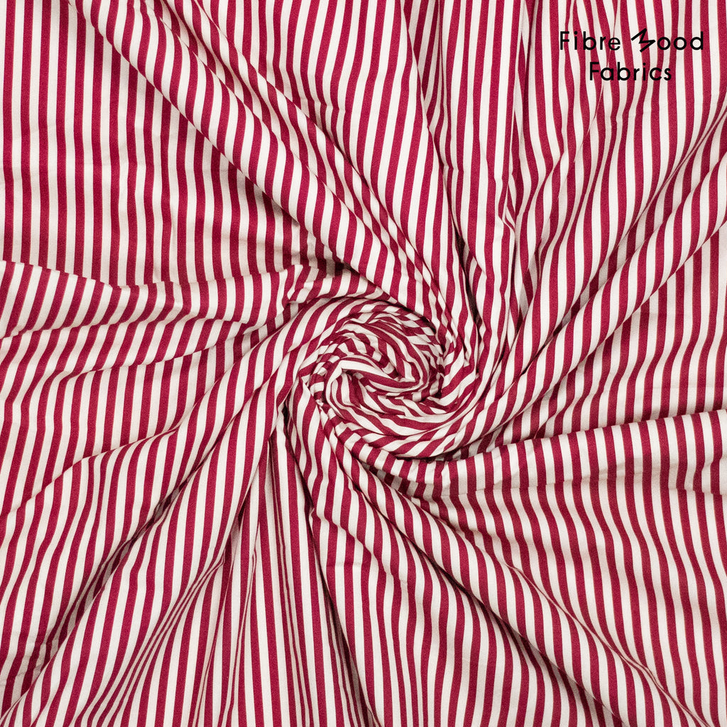 Baumwollpopelin rot gestreift Fibre Mood 36