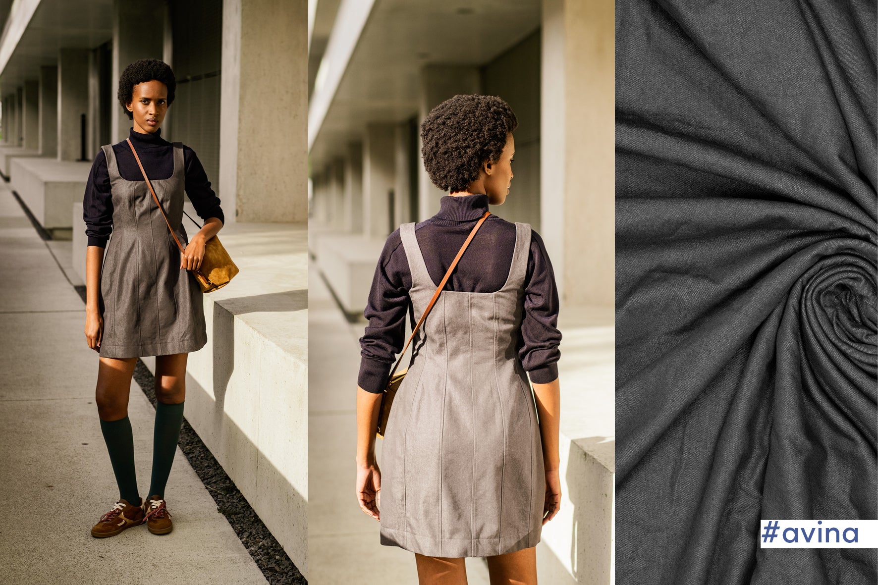 Jeansstoff anthrazit Fibre Mood 36