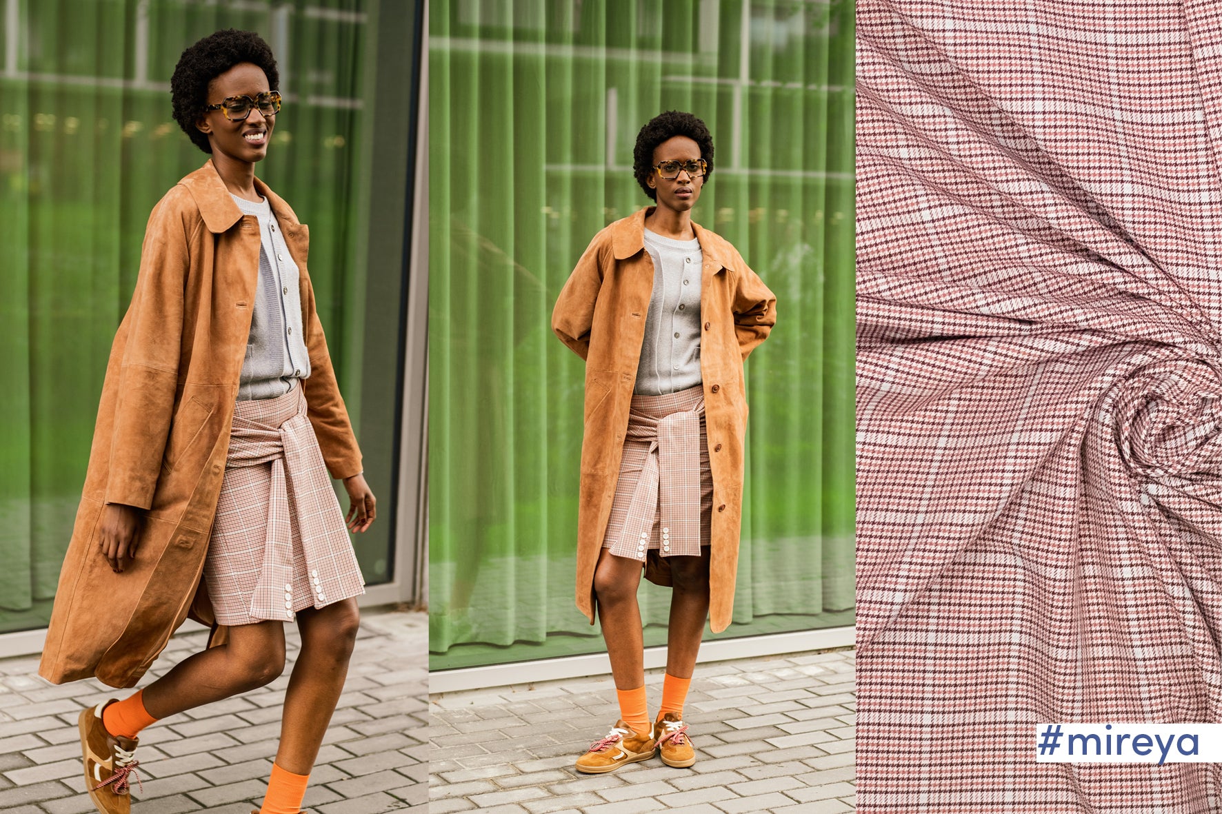 Rot-terracotta karierter Bengalin Fibre Mood 36