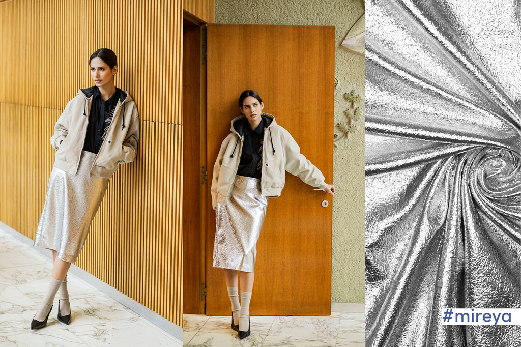 Folienstretch Silber Crashoptik Fibre Mood 36