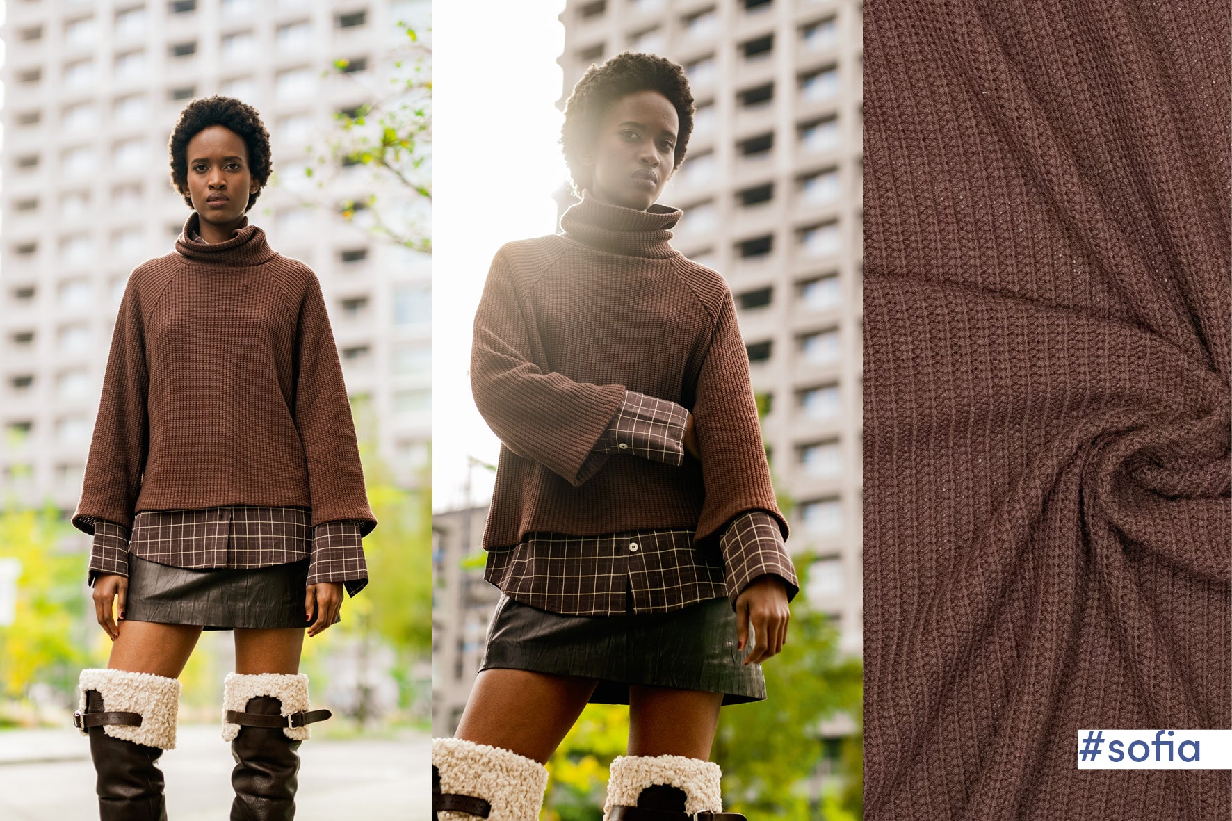 Strickstoff braun Baumwollmischung Fibre Mood 36