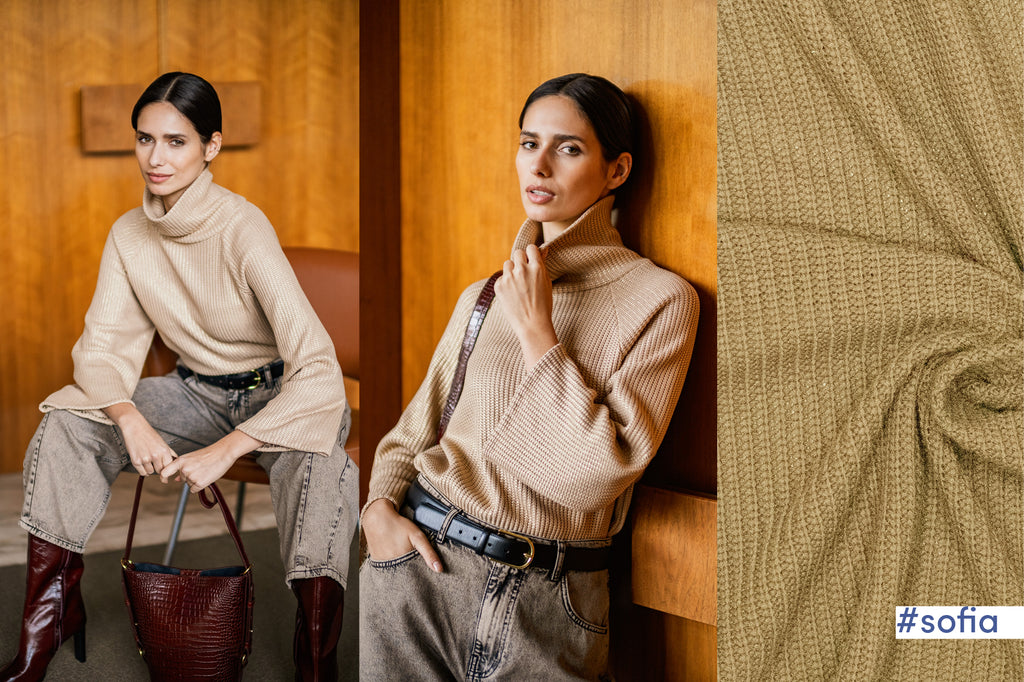 Strickstoff gold Baumwollmischung Fibre Mood 36