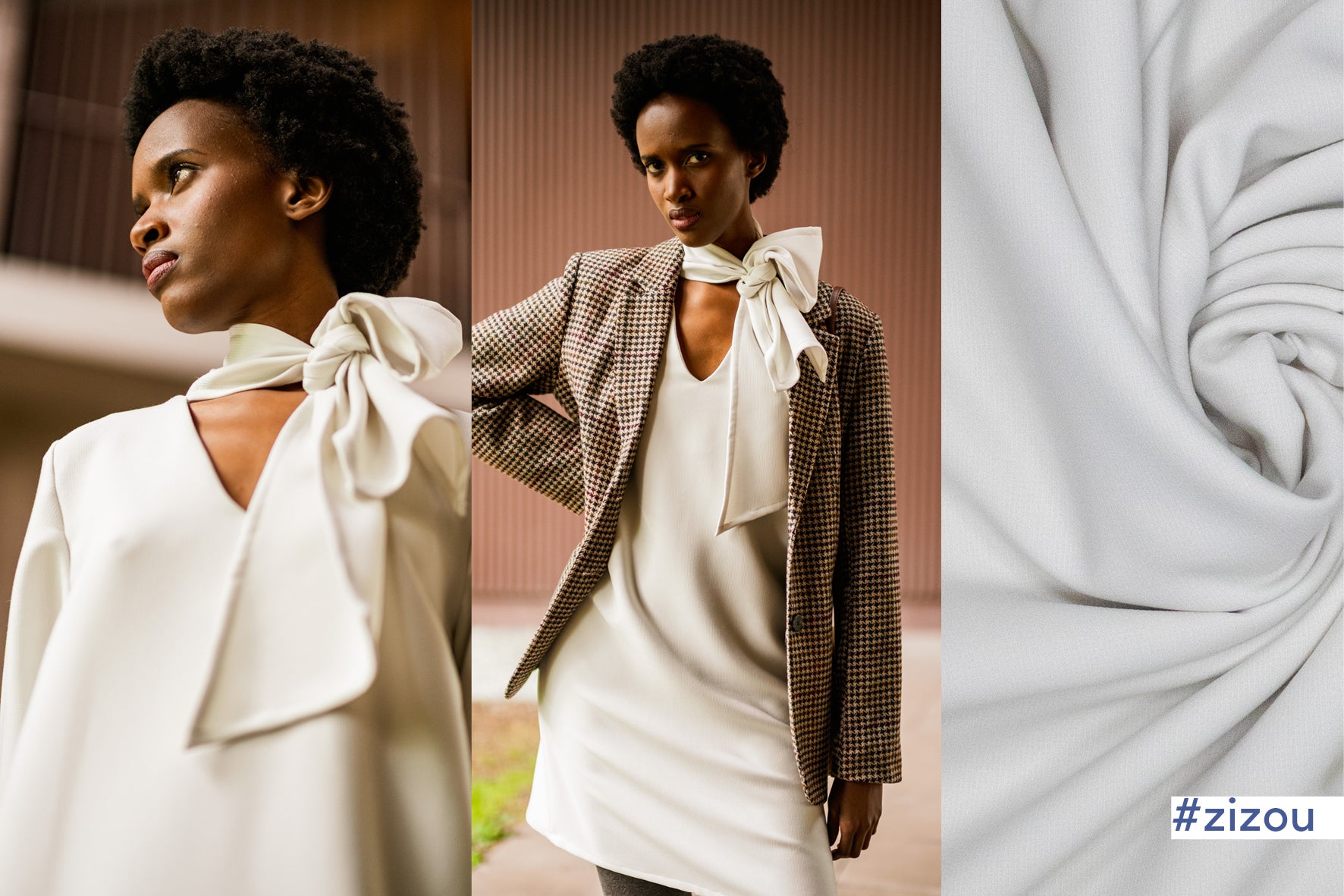 Crêpe-Stoff lichtgrau Fibre Mood 36