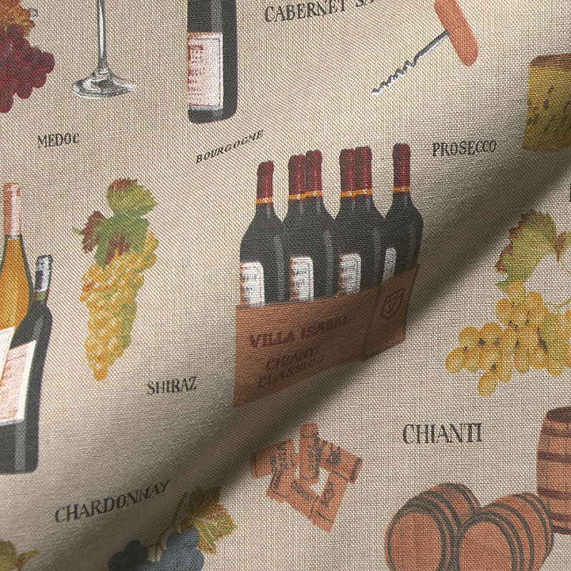 Dekostoff Wein in Leinenoptik