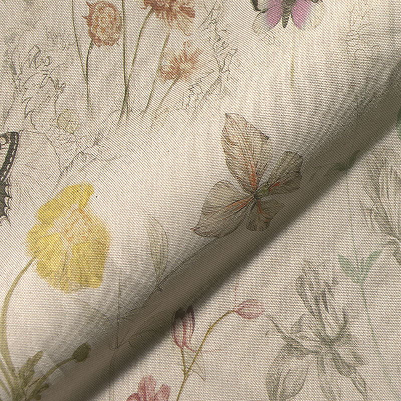 Dekostoff Schmetterlinge in Leinenoptik